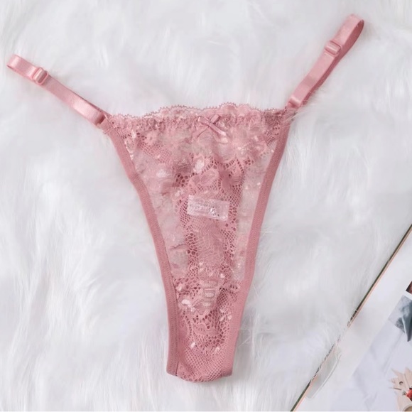 Women’s 6pc Adjustable Lace Sheer Thong Panties Set - Picture 3 of 9